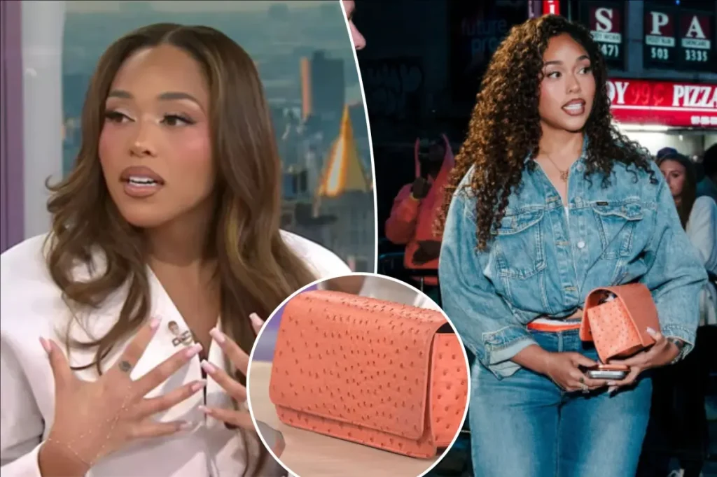 Jordyn Woods, Karl-Anthony Towns' fiancée, is stepping away from her special Knicks bag.