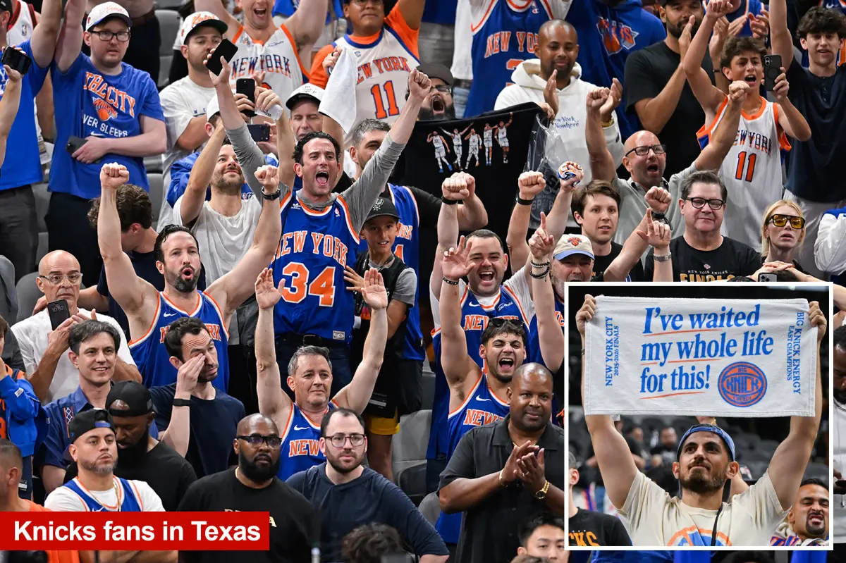 Joyful Knicks fans rejoice after ending championship drought at Frost Bank Center