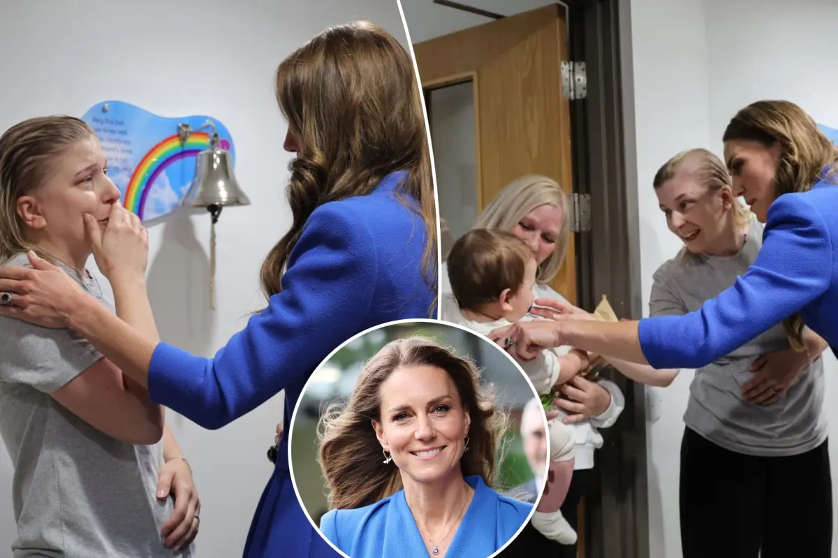 Kate Middleton offers support to young mother Claire Lorente as she completes cancer treatment in an emotional exchange