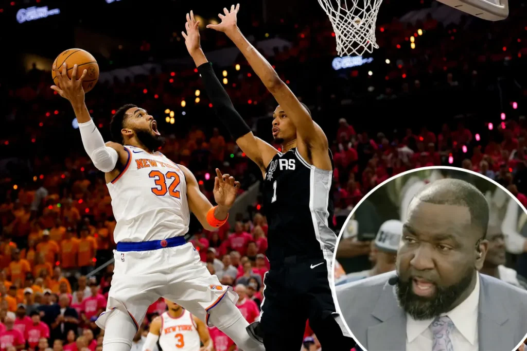 Kendrick Perkins claims Karl-Anthony Towns revealed Victor Wembanyama's weaknesses in the Knicks' NBA Finals victory.