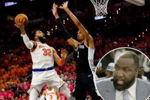 Kendrick Perkins claims Karl-Anthony Towns revealed Victor Wembanyama's weaknesses in the Knicks' NBA Finals victory.