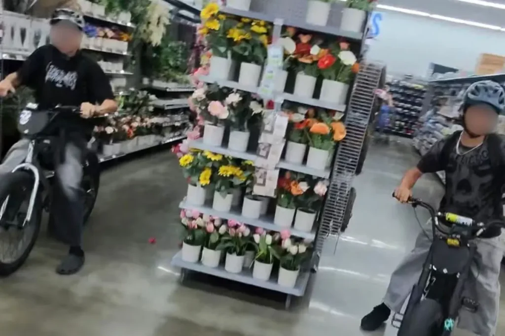 Kids on e-bikes create chaos in OC Walmart