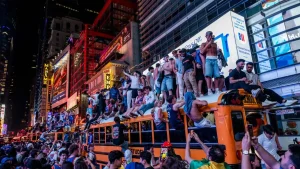 Knicks NBA championship celebration descends into chaos as police make arrests