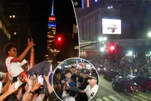 Knicks fan captures joy and chaos outside MSG with traffic cameras during the Finals