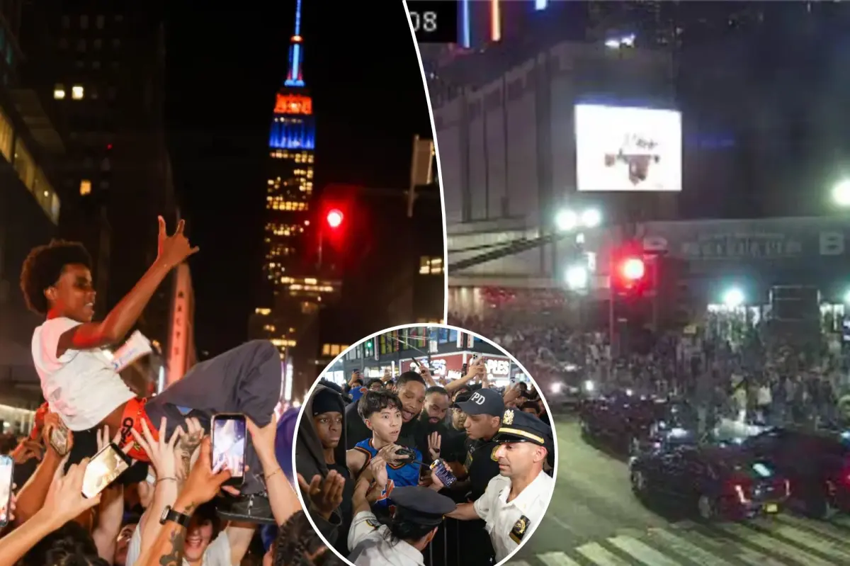 Knicks fan captures joy and chaos outside MSG with traffic cameras during the Finals