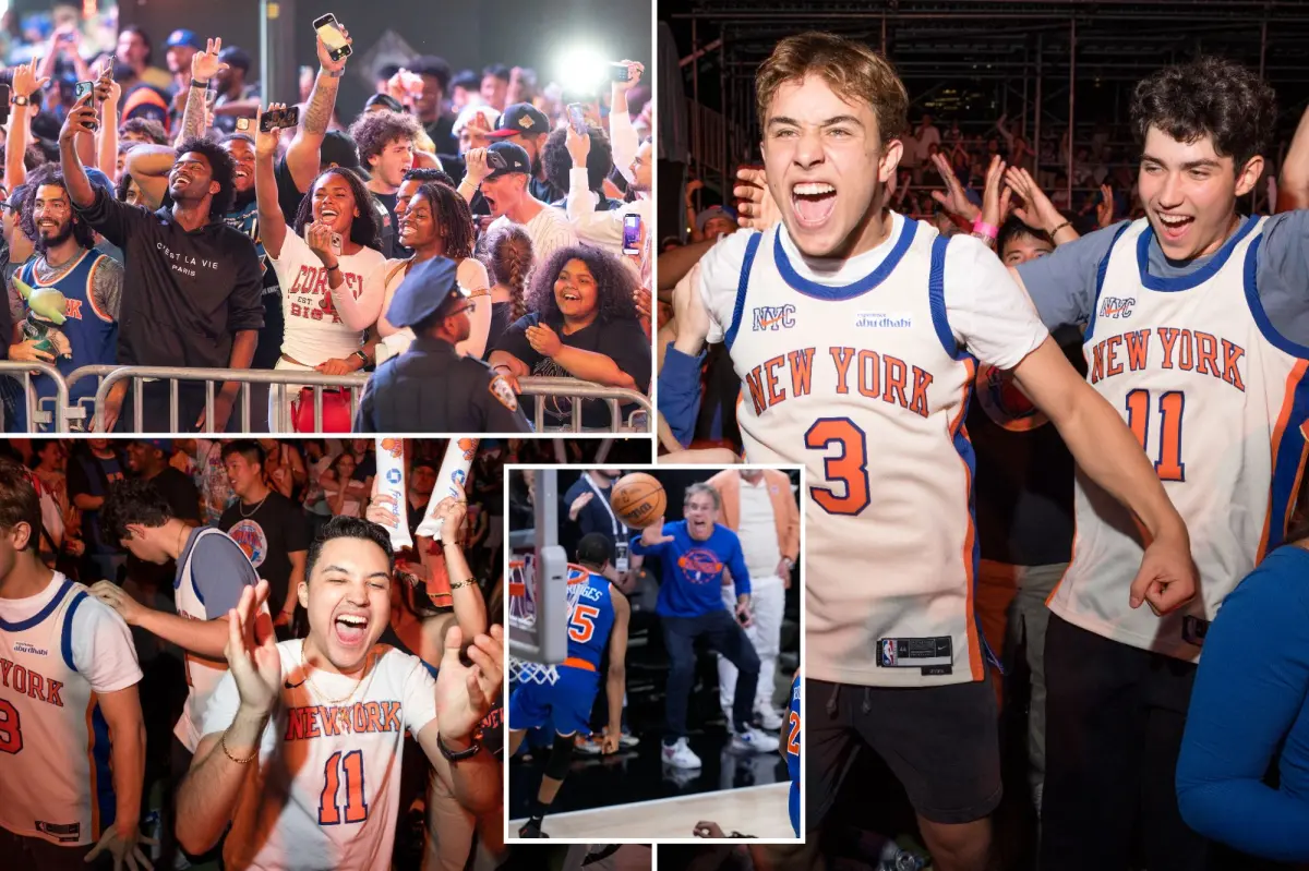 Knicks fans go wild in NYC after Game 2 Finals victory, celebrating in the streets near MSG