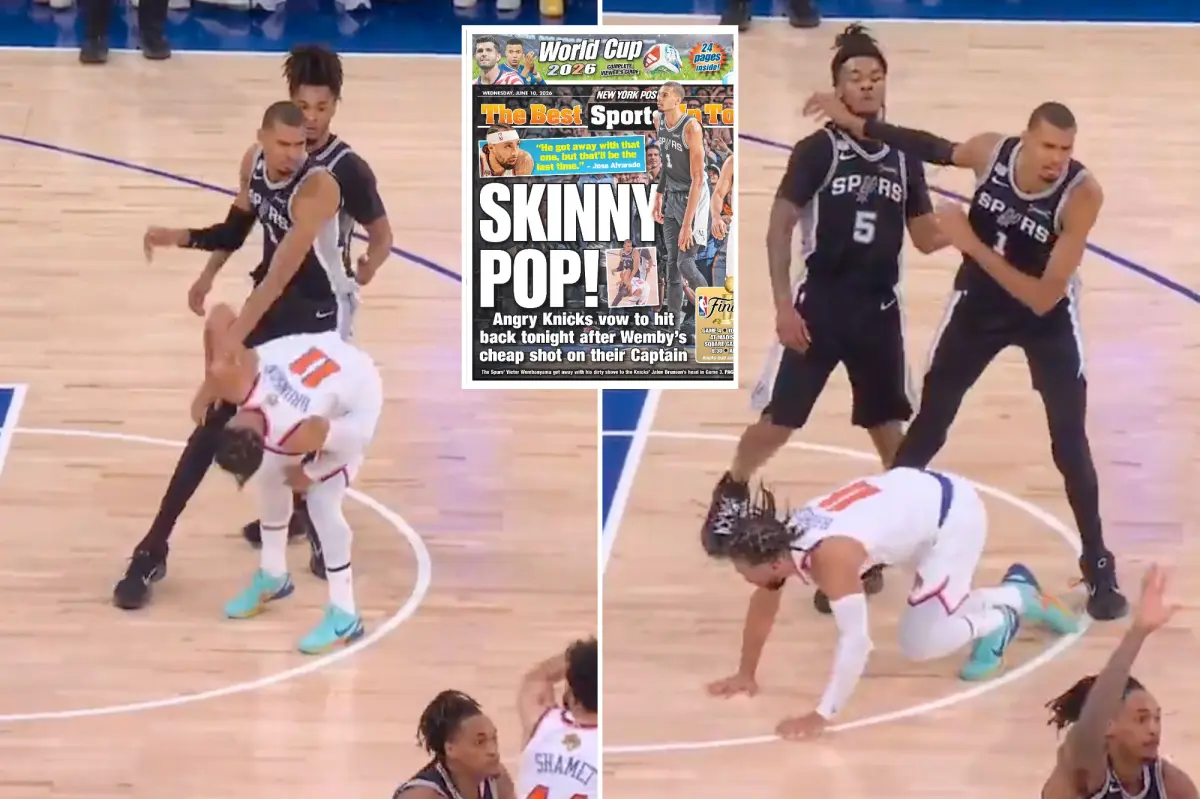 Knicks fans upset about Victor Wembanyama avoiding NBA consequences for shoving Jalen Brunson