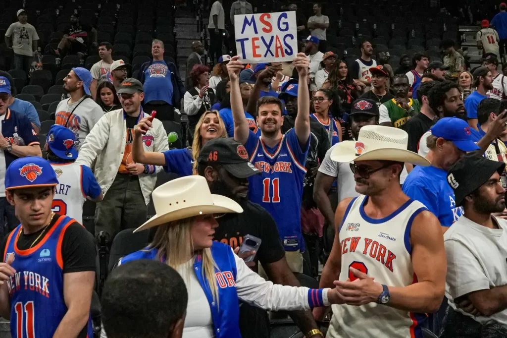 Knicks supporters from New York and New Jersey purchased half of the tickets for Game 5 in San Antonio.