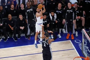 Landry Shamet of the Knicks faced a reality check in NBA Finals Game 3
