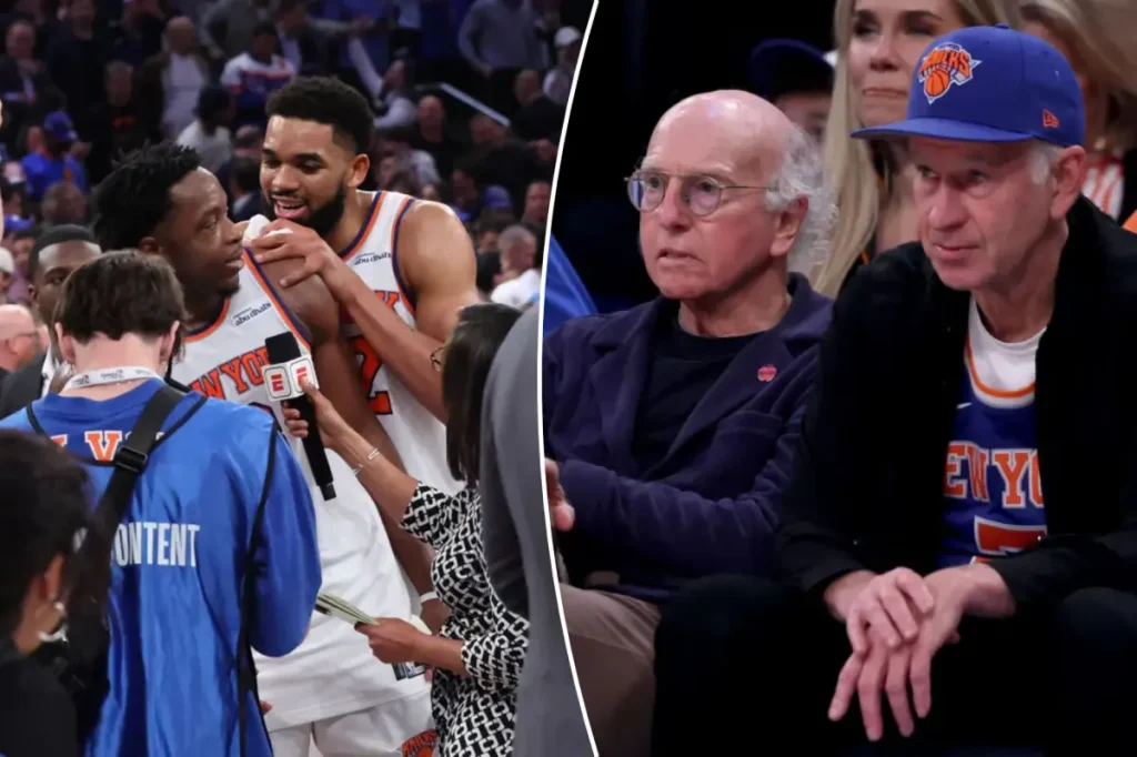Larry David said to John McEnroe, "let's leave" while the Knicks were down by 29.