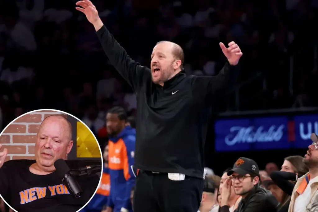 Leon Rose discusses the dismissal of Tom Thibodeau from the Knicks on the 'Roomates' podcast.