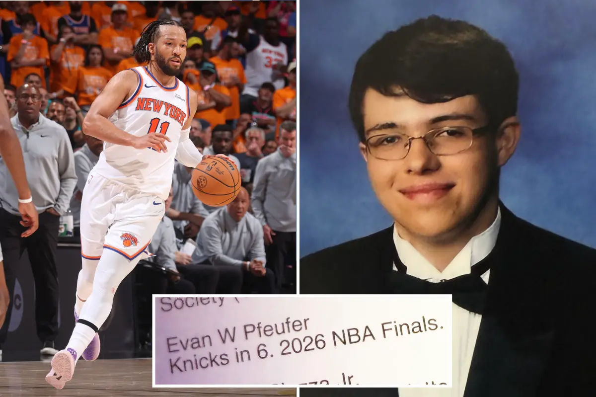 Long Island man gains attention for forecasting Knicks' NBA finals appearance in his 2020 high school yearbook.