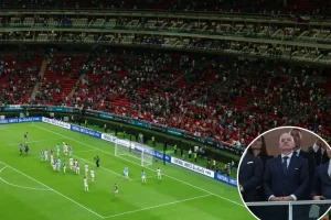 Many vacant seats at the South Korea-Czech Republic World Cup match