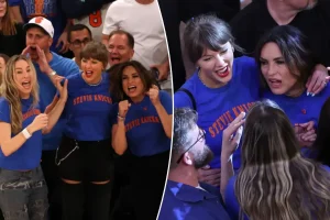 Mariska Hargitay hurried from a Broadway performance to the Knicks Game 4.
