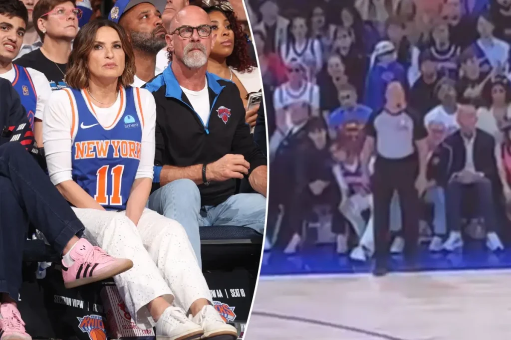 Mariska Hargitay's pricey seat at the Knicks game was obstructed by a referee.