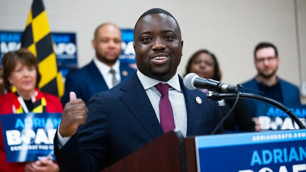 Maryland delegate Boafo defeats Dunn, supported by Pelosi, in primary for Hoyer's position.