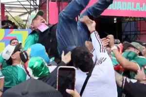 Mexican fans continue to toss World Cup reporters into the air during live broadcasts