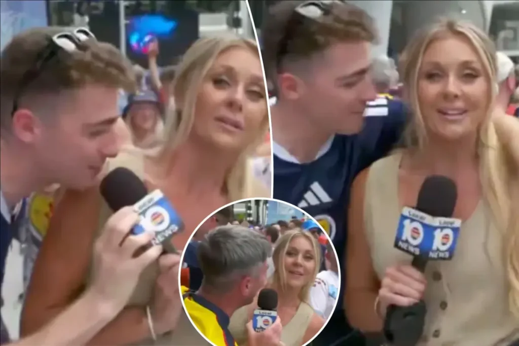 Miami TV segment takes an unexpected turn with Scottish World Cup supporters.