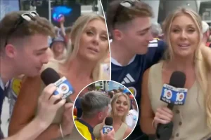 Miami TV segment takes an unexpected turn with Scottish World Cup supporters.