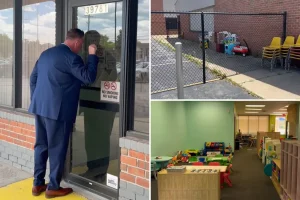 Michigan GOP representative Jason Woolford visits daycare associated with $1.1M in public funds, finding no children present.