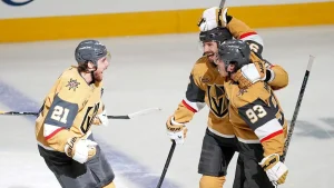Mitch Marner achieves NHL record with hat trick as Golden Knights take Game 3 in double overtime
