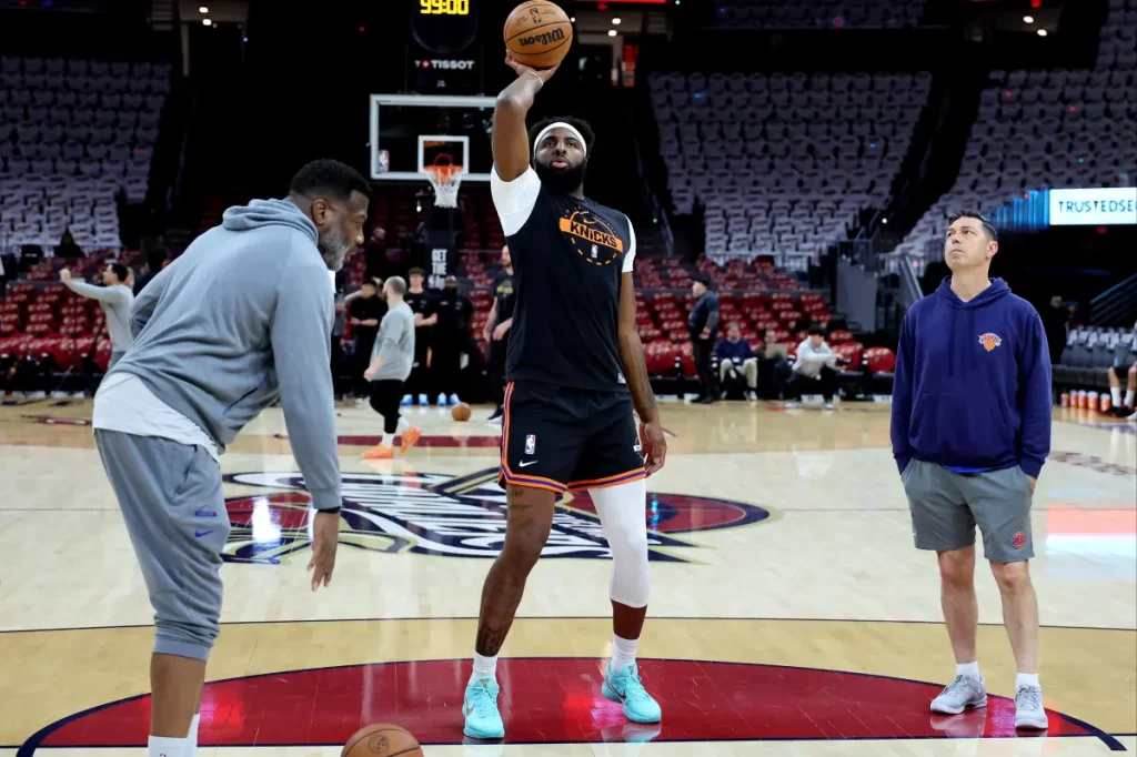 Mitchell Robinson joins Knicks' practice while his status for Game 1 remains unclear