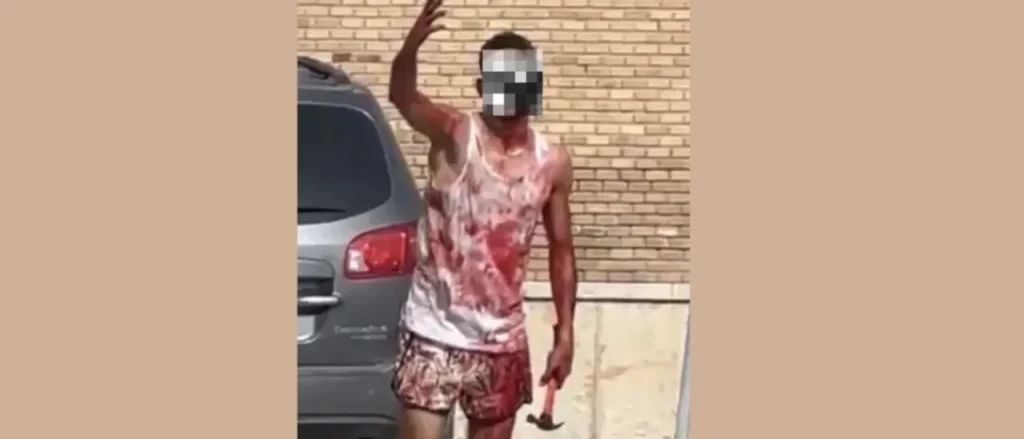 North African Migrant Covered in Blood After Attacking Neighbor with Hammer