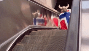 Norway supporters create viral Viking row on Boston escalator during World Cup
