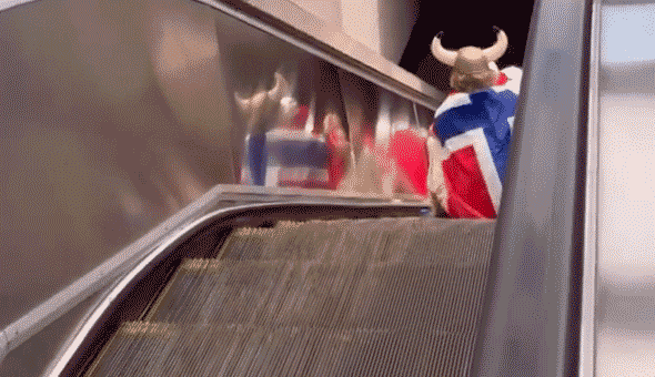 Norway supporters create viral Viking row on Boston escalator during World Cup
