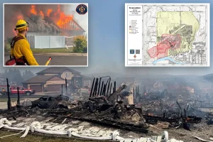 Officials discover potential human remains after resident declined to leave during wildfire evacuation.