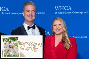 Peter Doocy shares the news that his wife Hillary Vaughn is expecting their third child.