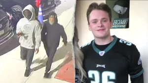 Philadelphia police share footage of suspects in the murder of a Penn State student