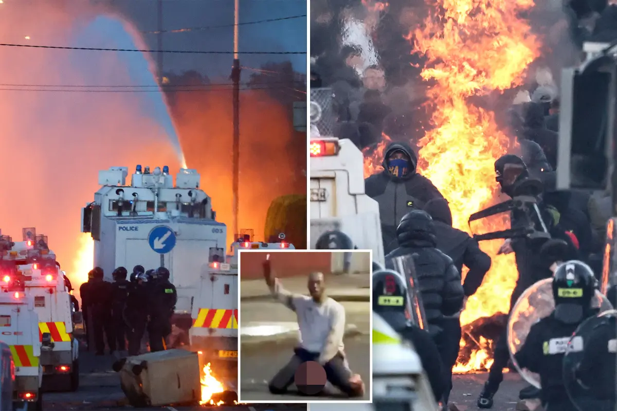 Police in Belfast use water cannons on demonstrators as tensions rise following a stabbing.