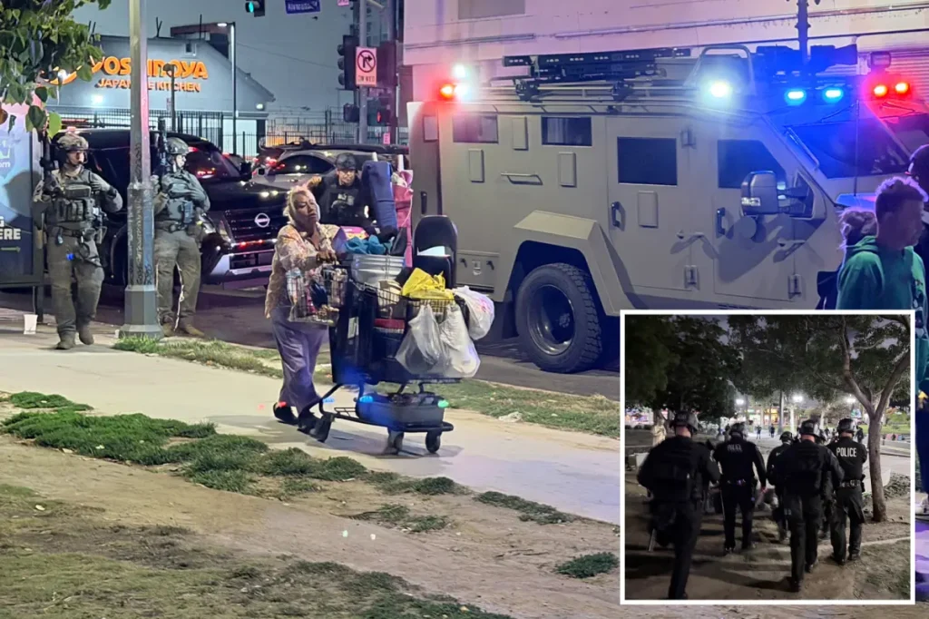 Police quickly respond to drug-affected individuals in a new operation at LA's infamous MacArthur Park