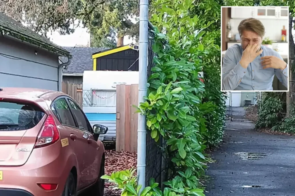 Portland couple files a lawsuit against neighbor because of a strong smell from a tiny home that makes them wear gas masks.