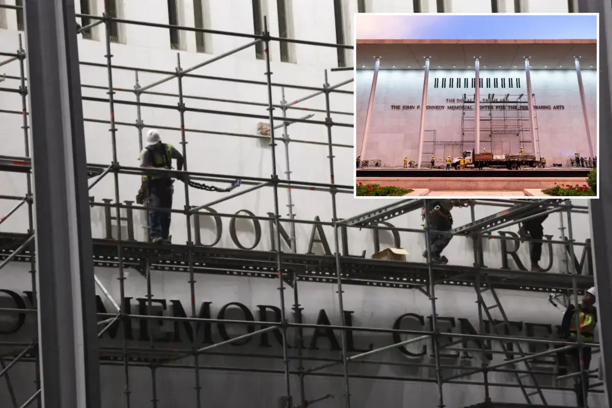 Removal of Trump's name from the Kennedy Center postponed because of thunderstorms
