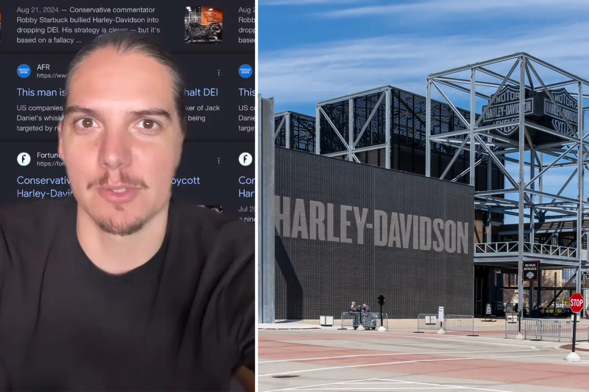 Robby Starbuck restates his call to boycott Harley-Davidson due to claims of 'woke' leadership.
