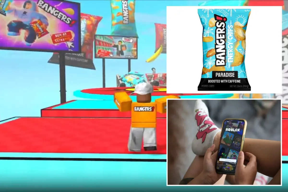 Roblox advertisements attracted and targeted children as young as 5 to try caffeinated potato chips, according to a watchdog.