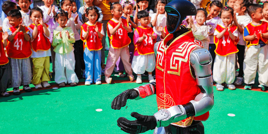 Robot performs kung-fu kicks at young child, upsetting mother