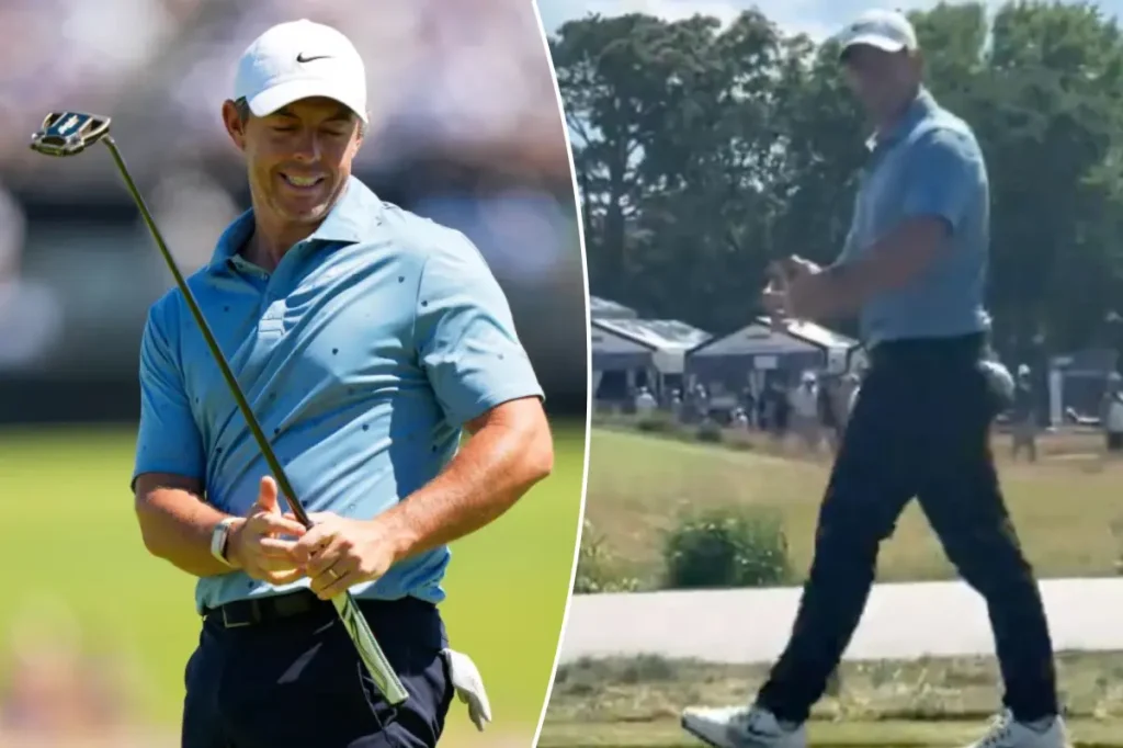 Rory McIlroy responds to heckler at the US Open with a gesture about his belly