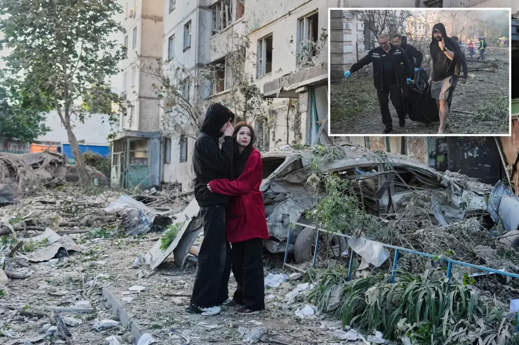 Russian strike on Ukraine results in at least 11 deaths and leaves others trapped in collapsed structures.