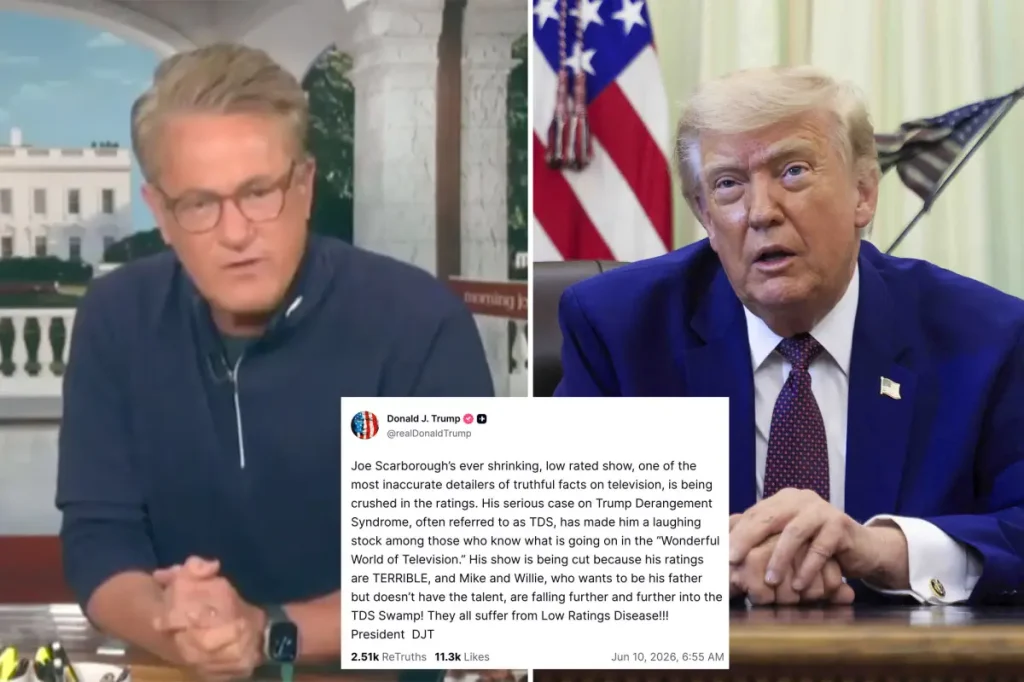 Scarborough laughs at Trump's Truth Social comments during the show
