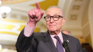 Schumer criticizes Senate Republicans regarding the $70B funding plan for ICE and Border Patrol.