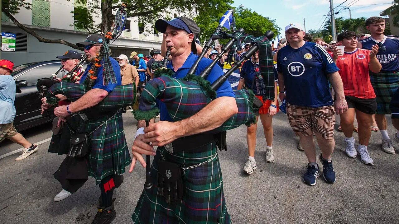 Scotland fans gather in Miami for match against Brazil after significantly reducing Boston's beer reserves.