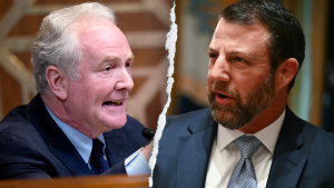 Sen. Van Hollen advises DHS Secretary Mullin to relax during the hearing