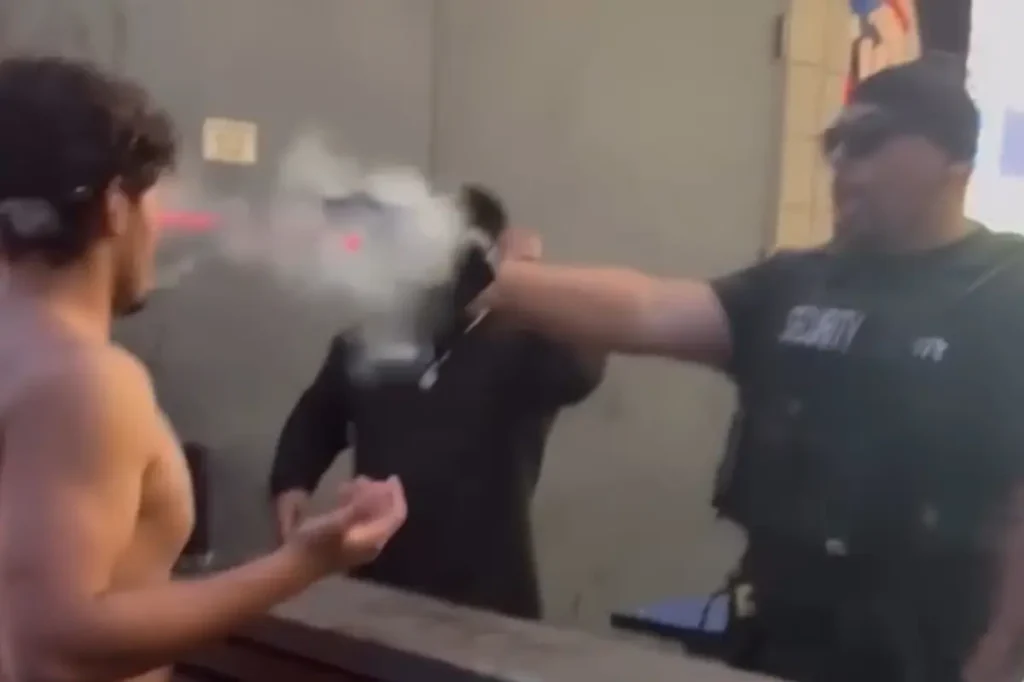 Shocking incident of a Carlsbad bouncer using a taser on a man's face at close range