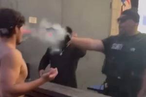 Shocking incident of a Carlsbad bouncer using a taser on a man's face at close range