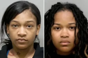 Sisters, one of whom is nine months pregnant, are accused of stabbing and throwing hot oil at a restaurant employee in Detroit.