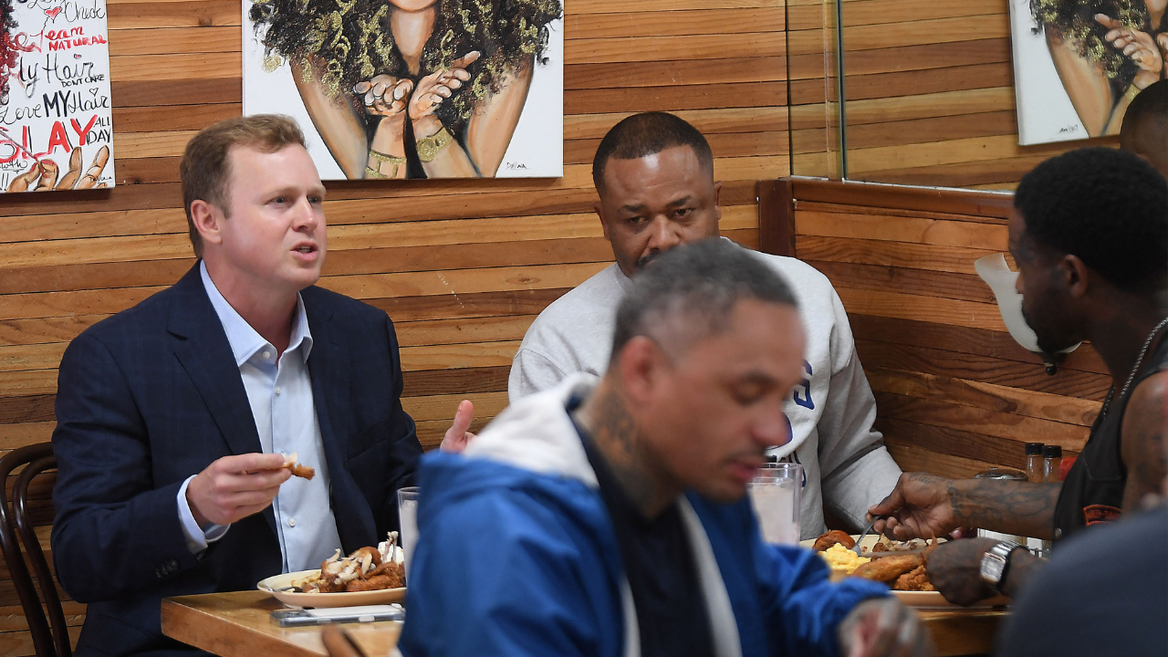 Spencer Pratt goes to Roscoe's on Election Day for the LA mayoral primary