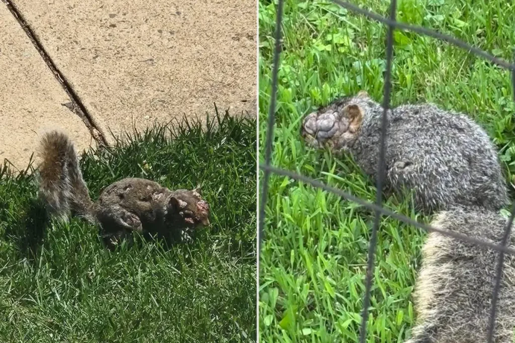 Strange 'zombie squirrels' with leaking warts seen wandering in US yards